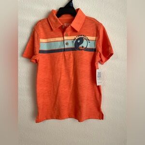 Garanimals Boys Orange Polo with Stripes Find your Balance size 6 -NWT